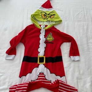Kids Grinch Santa pajama - Red and Green
